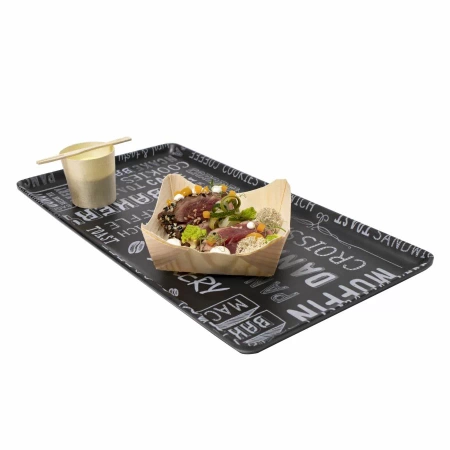 Taca bufetowa GN 1/3 z melaminy - wzór czarna - VERLO