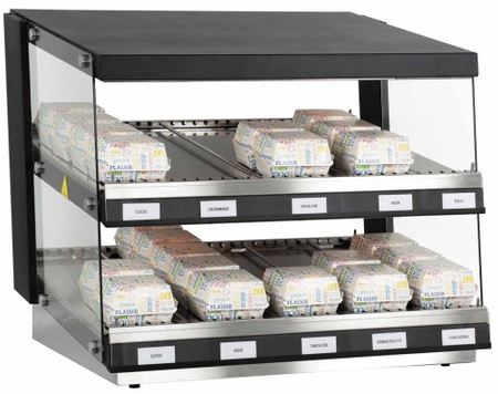 Podgrzewacz do burgerów | witryna grzewcza | dwie półki | 1,16 kW | 800x640x685 mm | RQBIN