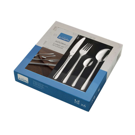 Komplet sztućców dla 6 osób 24 części w pud. prezentowym