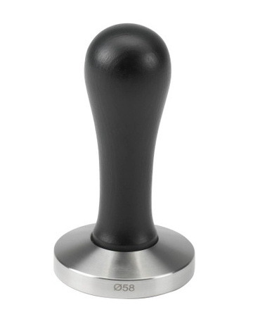 Tamper | ubijak do kawy | stal nierdzewna | czarna drewniana rączka | 58 mm | HEBBF58