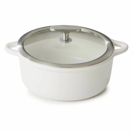 Podgrzewacz porcelanowy ze szklaną pokrywą biały, 1,3 l BOMBANCE - REVOL