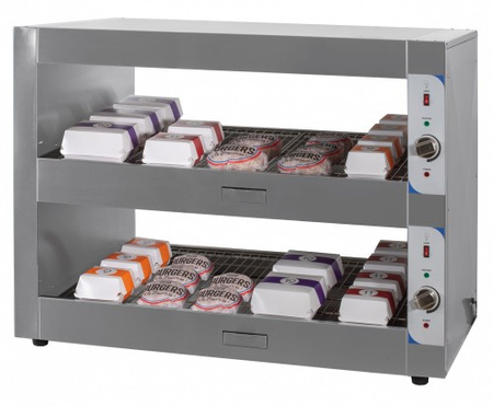 Podgrzewacz do burgerów | witryna grzewcza | dwie półki | 2 kW | 1200x600x900 mm | RQBINPP120