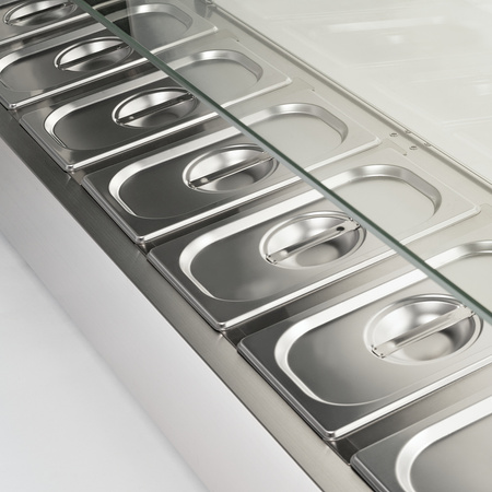 Witryna chłodnicza nadstawna z szybą, L 2000 mm, 10 x GN 1/4