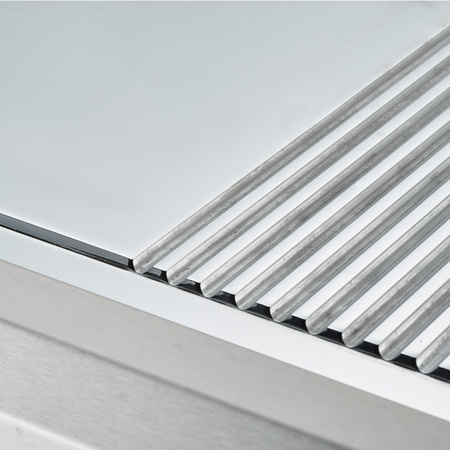 Płyta grillowa elektryczna, chromowana, gładko-ryflowana, P 8.1 kW, U 400 V