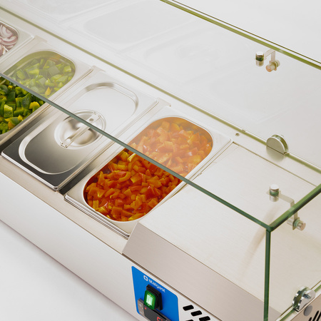 Witryna chłodnicza, nadstawna z szybą, L 1500 mm 6 X GN 1/3