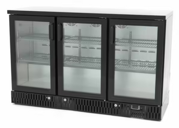 Barowa szafa chłodnicza | chłodziarka podblatowa RQ-330HCM | 3-drzwiowa | drzwi skrzydłowe | 341l