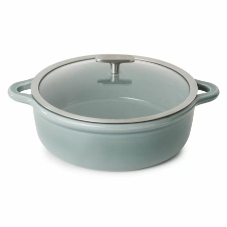 Podgrzewacz porcelanowy niski szklana pokrywa, szary, 4 l BOMBANCE - REVOL