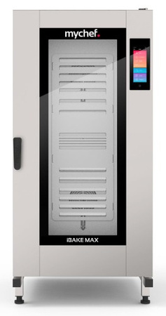 Piec konwekcyjno-parowy gazowy | z wózkiem | piekarniczo-cukierniczy | automatyczny system myjący | 16x600x400 | 40 kW | 230 V | Mychef iBake MAX 16G