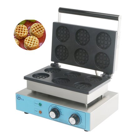 Gofrownica 6 mini okrągłych gofrów