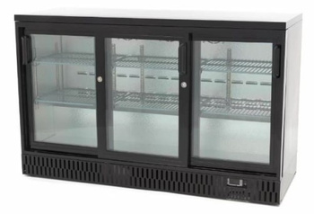 Barowa szafa chłodnicza | chłodziarka podblatowa RQ-330SCM | 3-drzwiowa | drzwi przesuwne | 341l