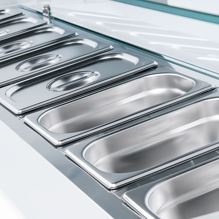 Witryna chłodnicza, nasdtawna z szybą L 1600 mm, 7 X GN 1/3