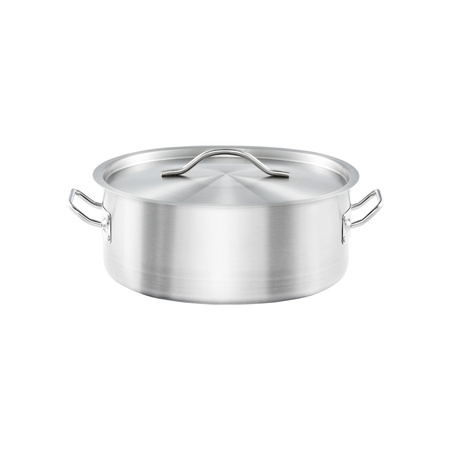 Garnek niski z pokrywką, stalowy, Gredil, Ø 240 mm, V 3.6 l