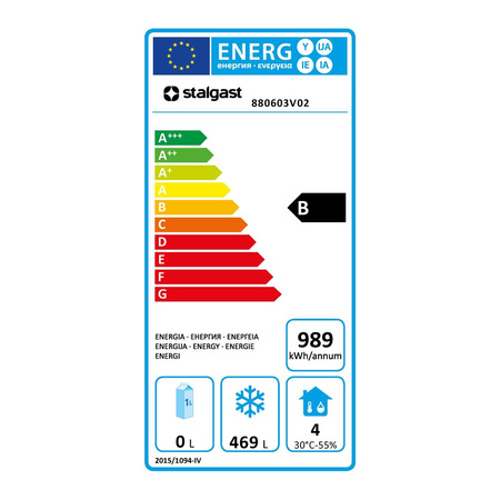 Szafa mroźnicza ze stali nierdzewnej, wnętrze z ABS, V 620 l