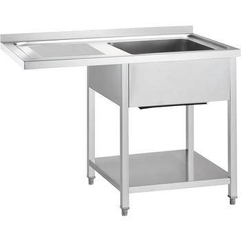 Stół ze zlewem 1-kom.(P) i miejscem na lodówkę lub zmywarkę, Gredil, 1200x700x900 mm skręcany