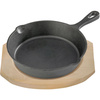 Patelnia żeliwna z podstawą drewnianą, Ø 200 mm