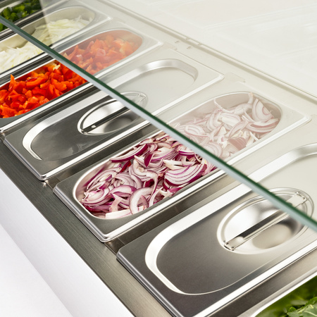 Witryna chłodnicza nadstawna z szybą, L 2000 mm, 10 x GN 1/4