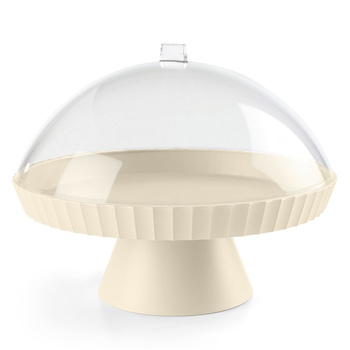 AGORA Patera do ciasta z pokrywą kremowa