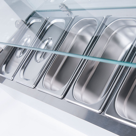 Witryna chłodnicza, nadstawna z szybą, 5 x GN 1/4