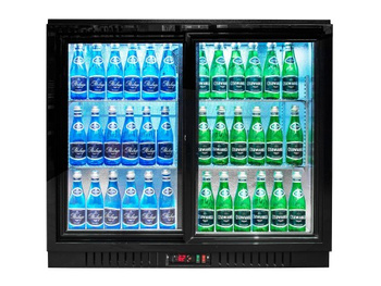 Barowa szafa chłodnicza | chłodziarka podblatowa RQ-208SC | 2-drzwiowa | drzwi przesuwne | 205l