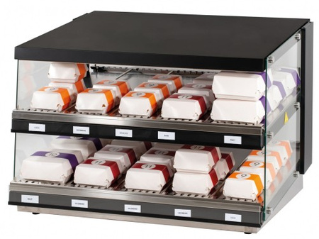 Podgrzewacz do burgerów | witryna grzewcza | dwie półki | 1,16 kW | 953x700x691 mm | RQBINM