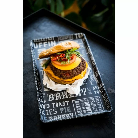 Taca bufetowa GN 1/3 z melaminy - wzór czarna - VERLO