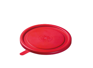 Pokrywka syntetyczna czerwona z uchwytem na miseczkę do zupy, sałatkę, deser