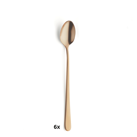 Komplet 6 łyżeczek do kawy latte złotych w pud.