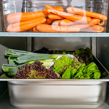 Szafa chłodnicza ze stali nierdzewnej na kółkach, GN 2/1, V 650 l