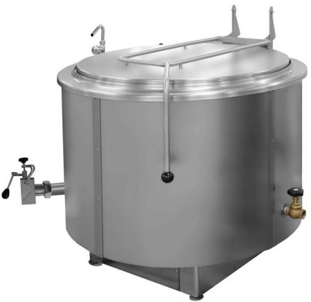 Kocioł warzelny parowy z grzaniem pośrednim | opcja mieszadła | 300 l | maks. zużycie pary ~170 kg/h | 1290x1240x890 mm | RQK-301NR