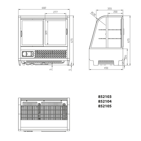 Witryna ekspozycyjna 100 l czarna oświetlenie LED
