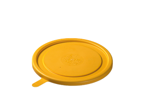Pokrywka syntetyczna żółta z uchwytem na miseczkę do zupy, sałatkę, deser