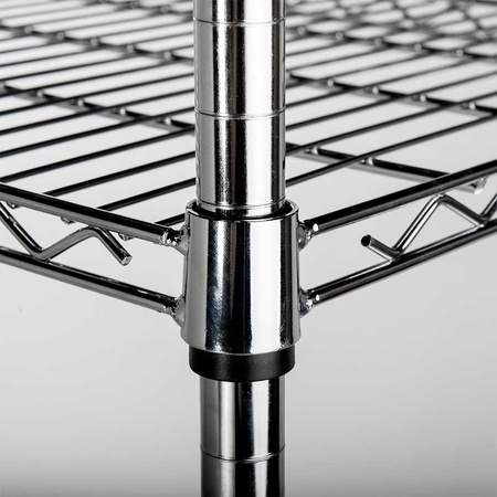 Regał chromowany, 4 półki, składany, Gredil, 900x450x1800 mm