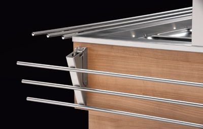 SCOSPAVSQX8+ Półka z profili, nierdzewna do witryn SQ