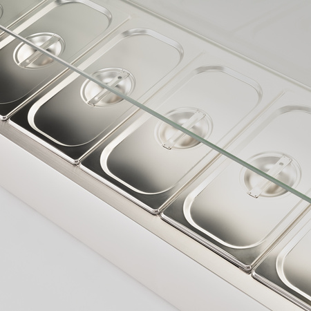 Witryna chłodnicza, nadstawna z szybą, L 1500 mm 6 X GN 1/3