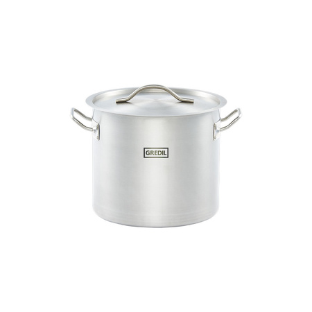 Garnek wysoki z pokrywką, stalowy, Gredil, Ø 240 mm, V 9 l
