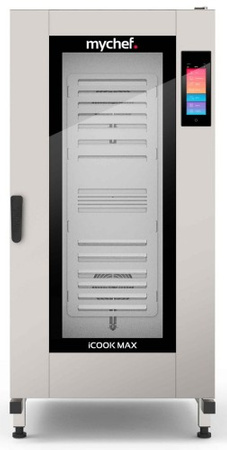 Piec konwekcyjno-parowy gazowy | z wózkiem | automatyczny system myjący | 20xGN2/1 | 40 kW | 230 V | Mychef iCook MAX 202G