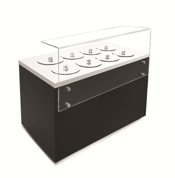 Dystrybutor do lodów | witryna do lodów Pozetti DV 8 | 8+6 tub | 1310x700x1200 mm |