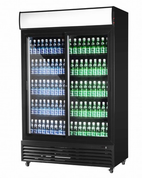 Szafa chłodnicza przeszklona RQ1100SL-BLACK | 1000l | drzwi przesuwne | czarna (SD1001SL)